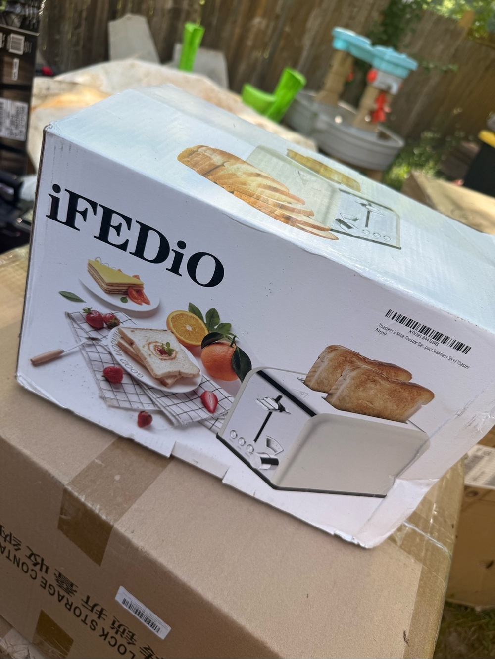 iFEDiO Stainless Steel 2-Slice Toaster in White